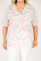 Dancing For Fun Top, Peach Floral
