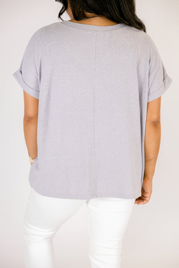Darling Days Tee, Heather Grey