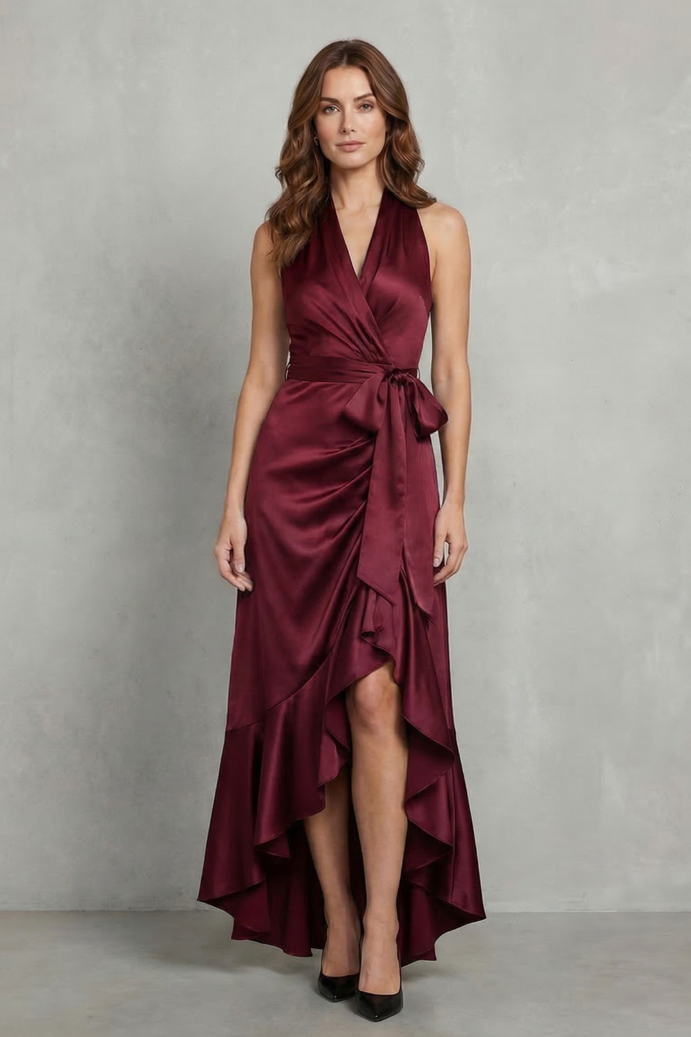 Noctavelle – Satin drapierte Silhouette – Langes Abendkleid