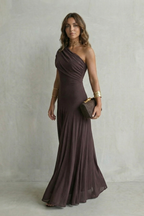Bellamare – Elegantes, drapiertes Dekolleté – Maxikleid mit One-Shoulder-Träger