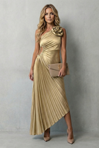 Felicity – Statement-Eleganz – Plissiertes Maxikleid mit One-Shoulder-Träger für Damen