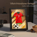 🏆Fußball-Legenden 3D Rahmen⚽: DIY Klemmbaustein-Set mit warm-weißen LEDs