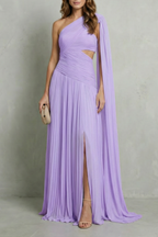 Sylvarine – Ätherischer Chiffon-Drapé – Maxikleid