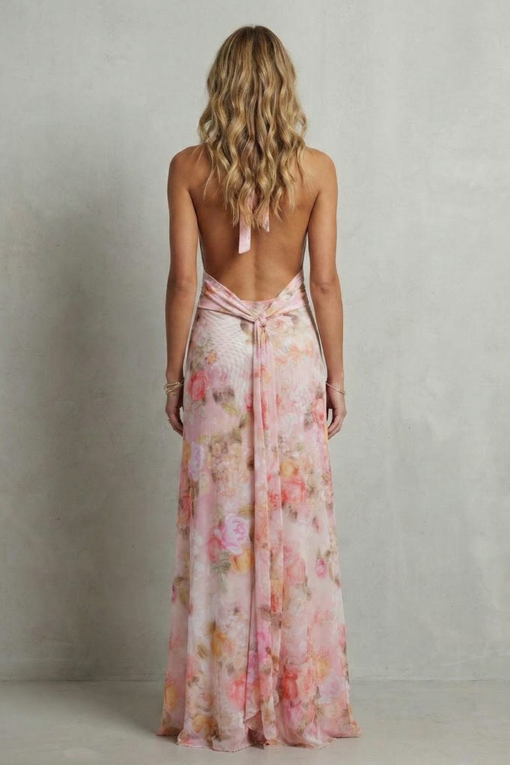 Ariadelle – Deep V floral elegance – Maxi dress