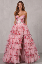 Fleurienne – Mehrlagige Blumen-Couture – Maxikleid