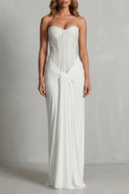 Carinelle – Draped satin elegance – Maxi dress