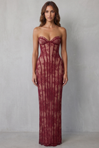 Sirelle – Modellierte Spitzen-Verführung – Maxikleid