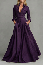 Verona – Langärmeliges Maxikleid mit Kragen
