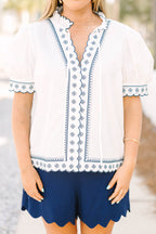 Mühelose Eleganz Top, Weiß