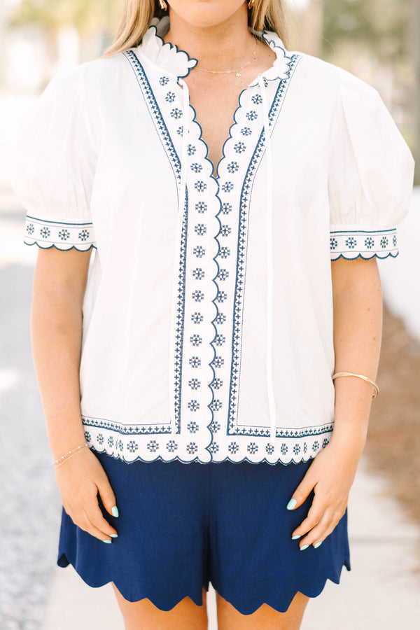 Mühelose Eleganz Top, Weiß