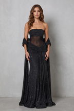 Paulisse – Sheer sequin allure – Maxi dress