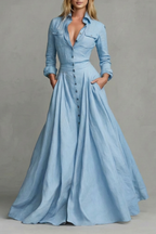 Verona – Langärmeliges Maxikleid mit Kragen