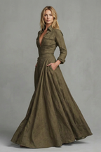 Verona – Langärmeliges Maxikleid mit Kragen