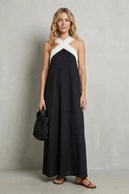 Seravelle – Kreuzträger-Eleganz – Maxikleid