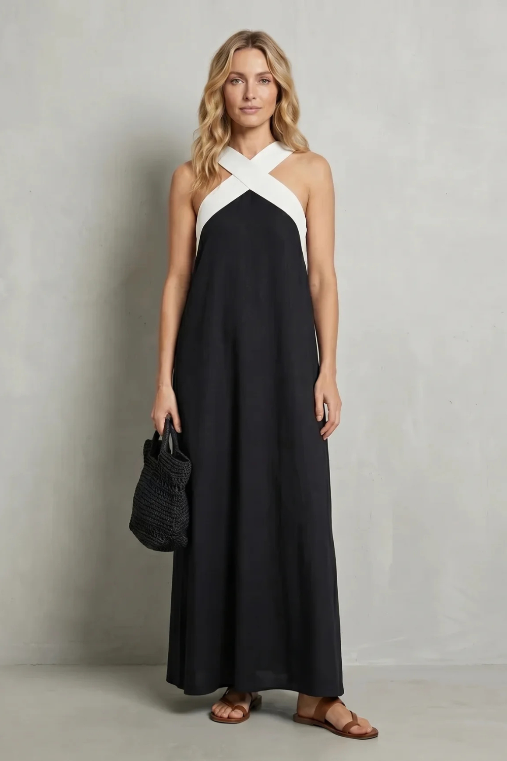 Seravelle – Kreuzträger-Eleganz – Maxikleid