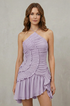 Aureline – Asymmetric ruffle elegance – Mini dress