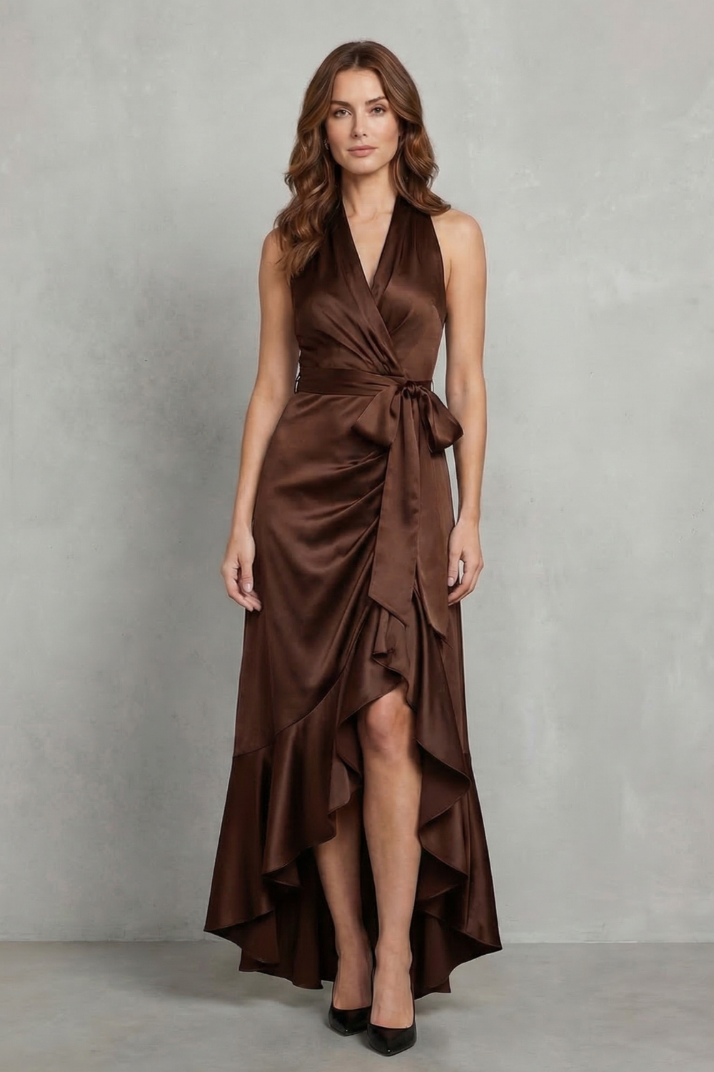 Noctavelle – Satin drapierte Silhouette – Langes Abendkleid