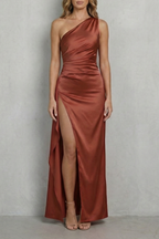 Scarlette – Liquid satin drape – One-shoulder evening gown