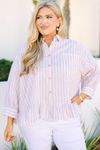 Feel Free Top, Brown Stripe