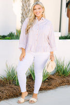 Feel Free Top, Brown Stripe