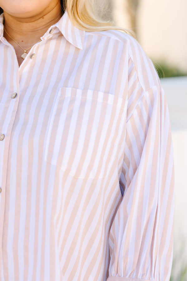 Feel Free Top, Brown Stripe