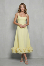 Elowenne – Romantisches Kleid mit Rüschensaum – Ärmelloses Midikleid