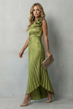 Felicity – Statement-Eleganz – Plissiertes Maxikleid mit One-Shoulder-Träger für Damen