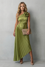Felicity – Statement-Eleganz – Plissiertes Maxikleid mit One-Shoulder-Träger für Damen