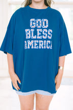 God Bless America Boyfriend Tee, Navy