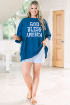 God Bless America Boyfriend Tee, Navy
