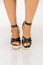 Going Out Tonight Wedges, Black