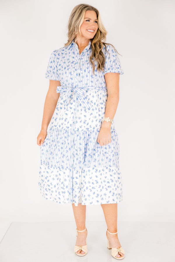 High Hopes Dress, Blue Floral Mix