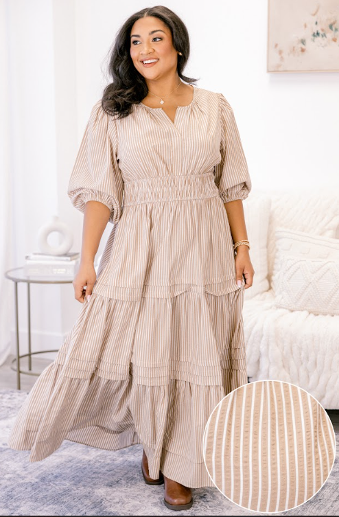Das Kleid Clear Choice, braun gestreift