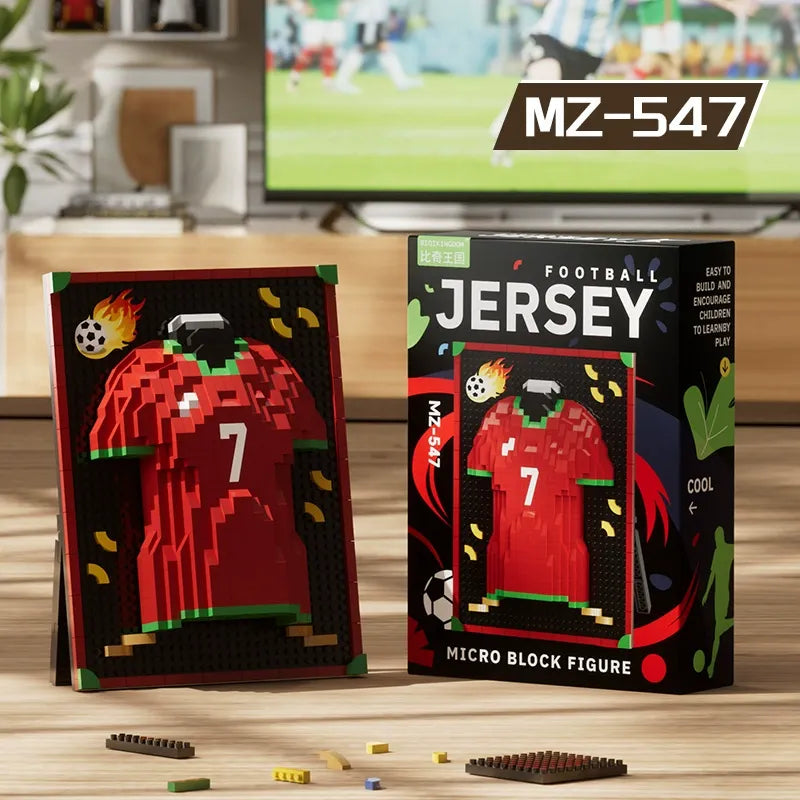 🏆Micro Block Fußball-Trikot Bausatz: Legendäre Helden & Sammelstücke