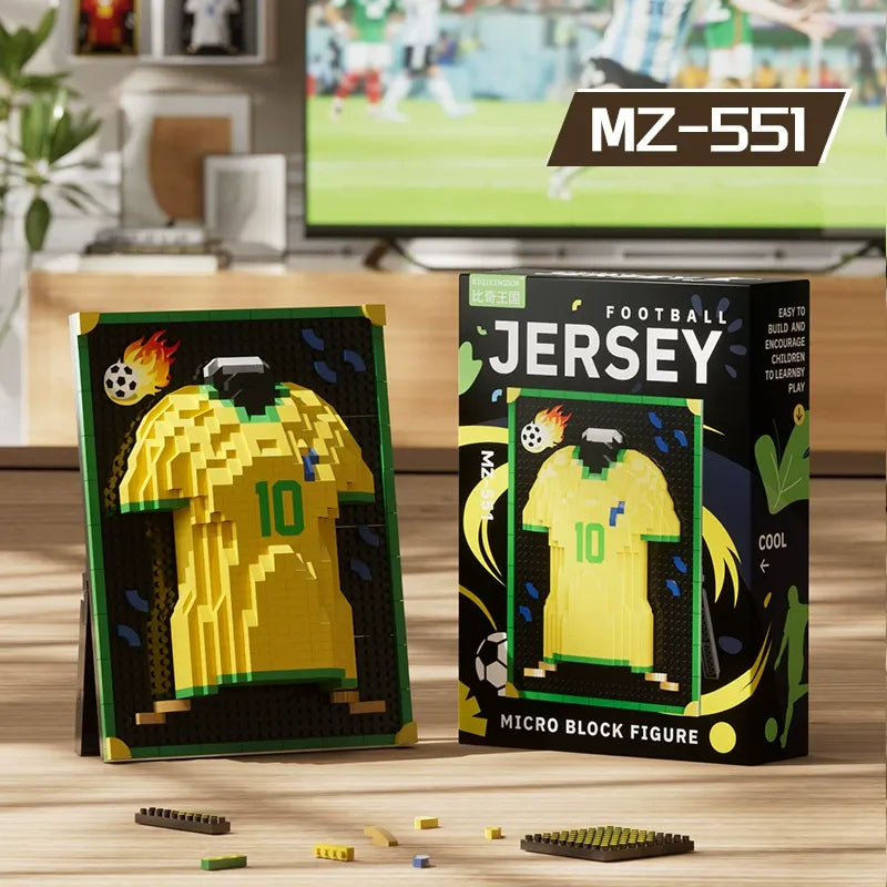🏆Micro Block Fußball-Trikot Bausatz: Legendäre Helden & Sammelstücke