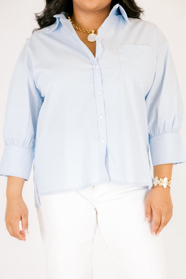 Just A Reminder Top, Light Blue