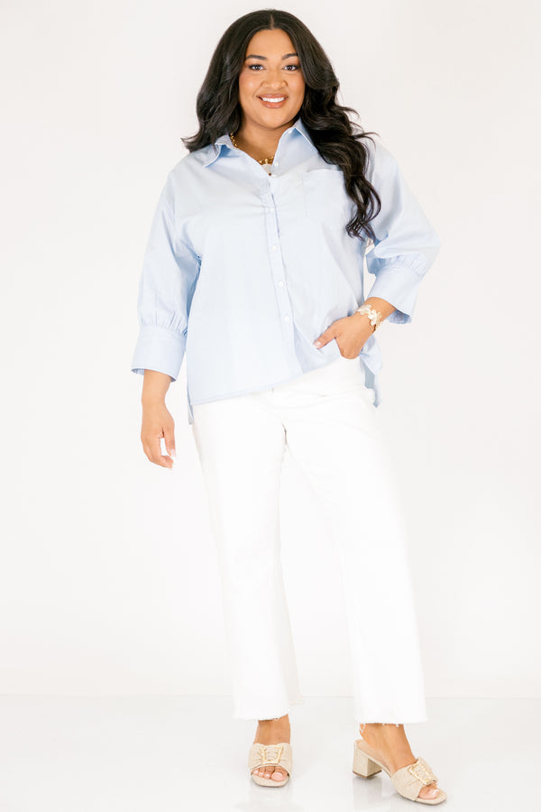 Just A Reminder Top, Light Blue