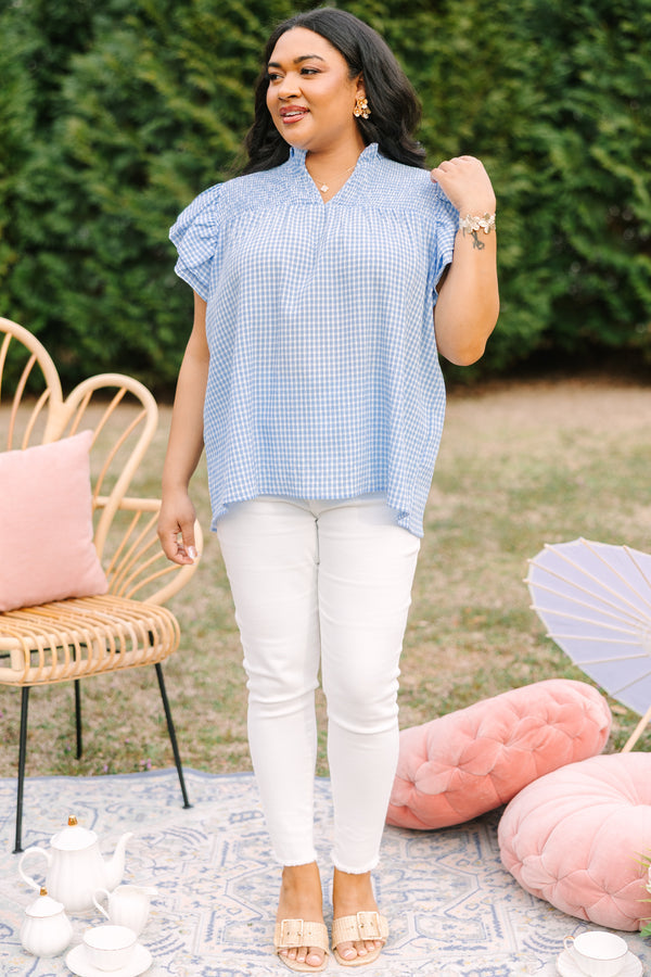 Love Like Mine Top, Blue Gingham