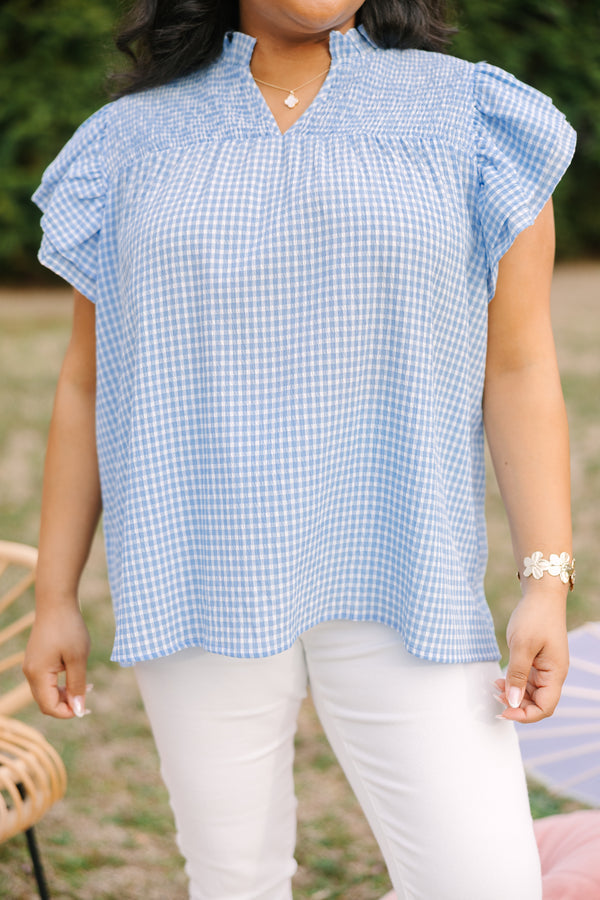 Love Like Mine Top, Blue Gingham