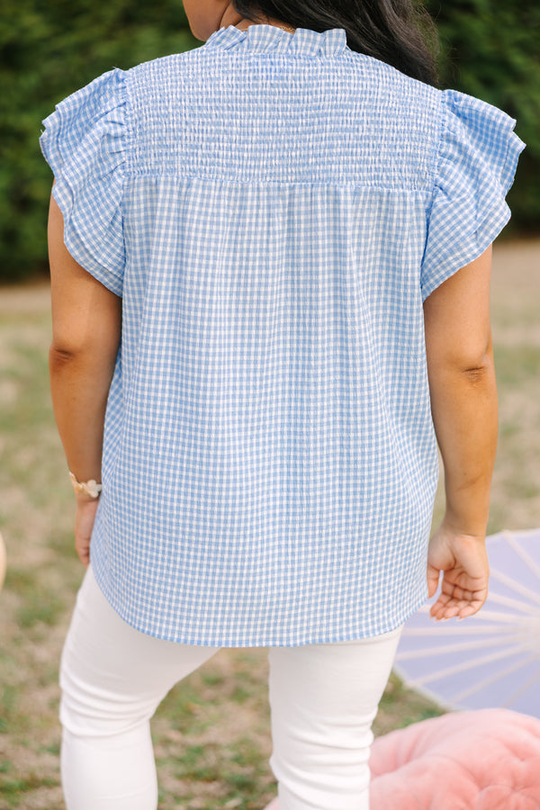 Love Like Mine Top, Blue Gingham