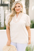 My Sweet Side Top, Brown Stripe