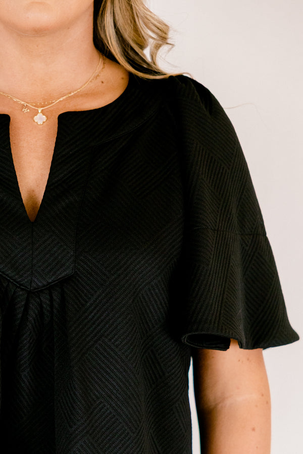 Nautical Breeze Top, Black Texture