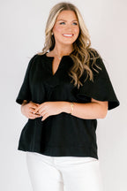Nautical Breeze Top, Black Texture