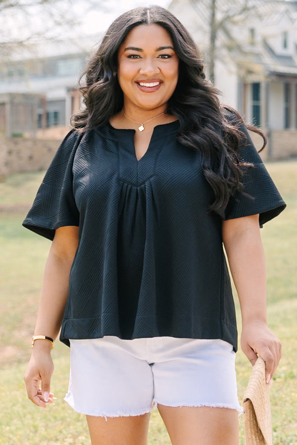 Nautical Breeze Top, Black Texture