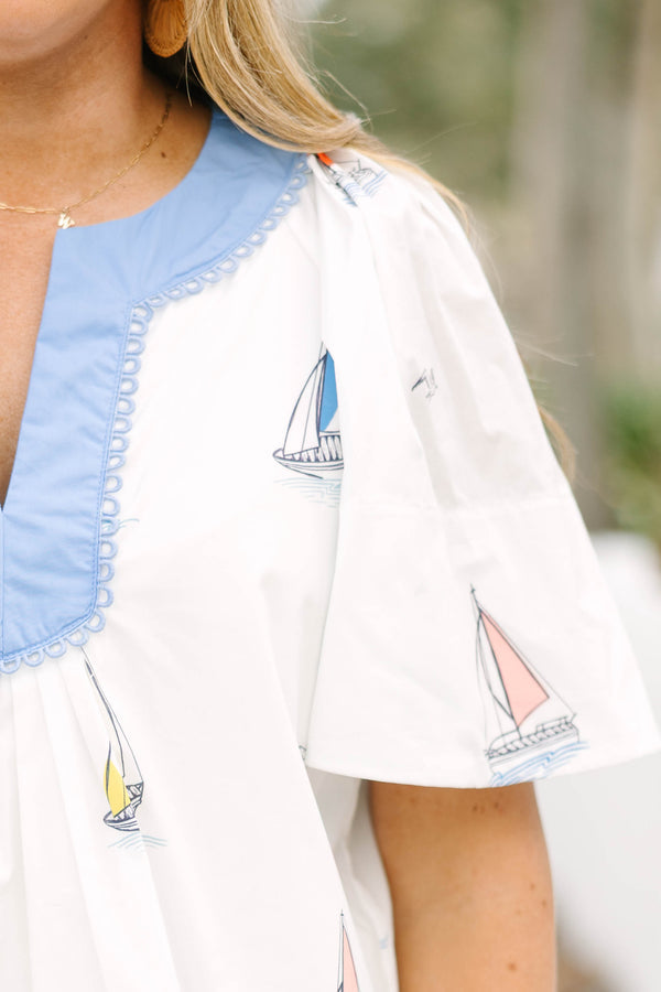 Nautical Breeze Top, White