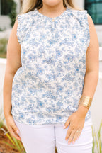Never Cared Much Top, Blue Floral