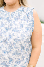 Never Cared Much Top, Blue Floral