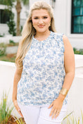 Never Cared Much Top, Blue Floral
