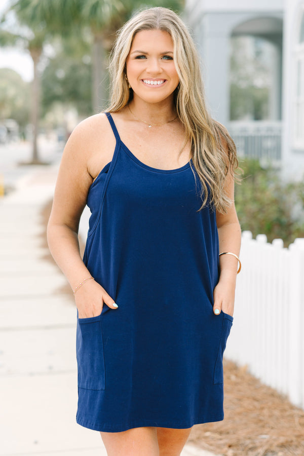 No Doubt About it Kleid, Marineblau