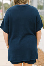 Off In Paradise Sweater Set, Navy